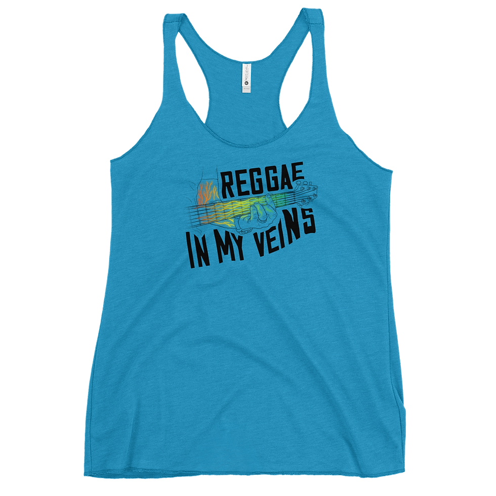 Thumbnail: Reggae In My Veins (Black) - Propaganjah - Women's Racerback Tank