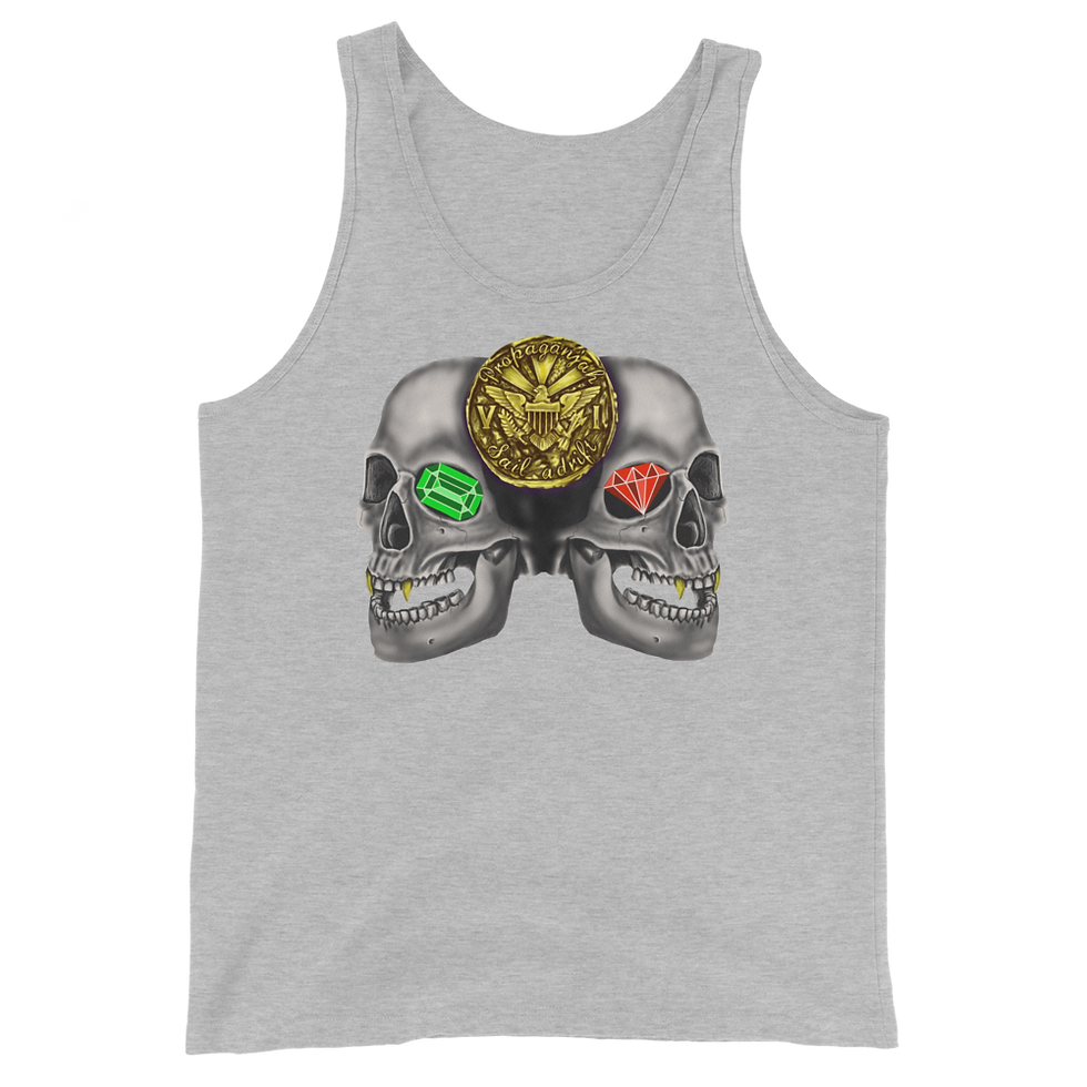 Thumbnail: Sail Adrift Skulls - Propaganjah - Unisex Tank Top
