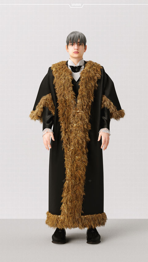3d garments render 3d streetwear fashionweek 3d fashion cinema4d fashion, marvelous designer future fashion digital fashion worldwidewilly william knies robe mayor historical faux fur