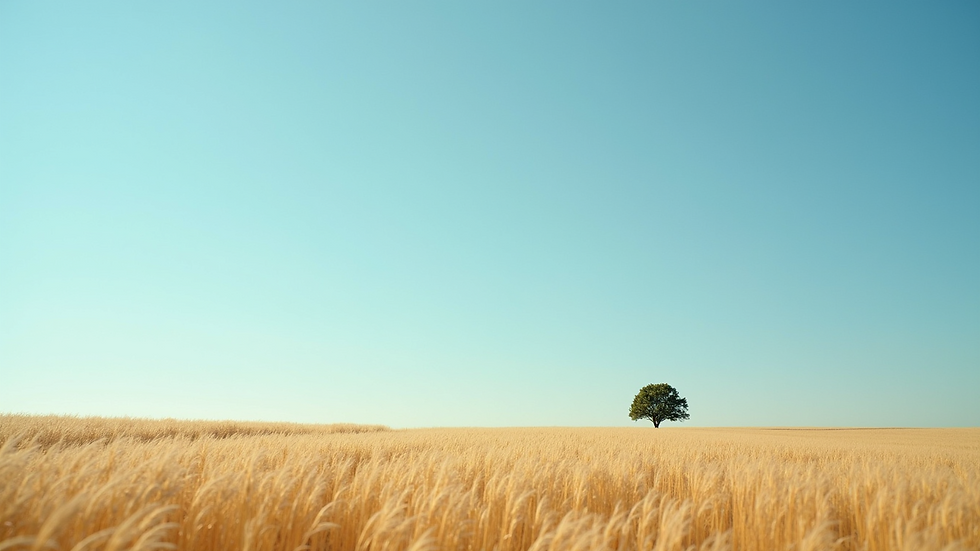 Open field under a blue sky