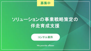 ソリューションの事業戦略策定の伴走育成支援