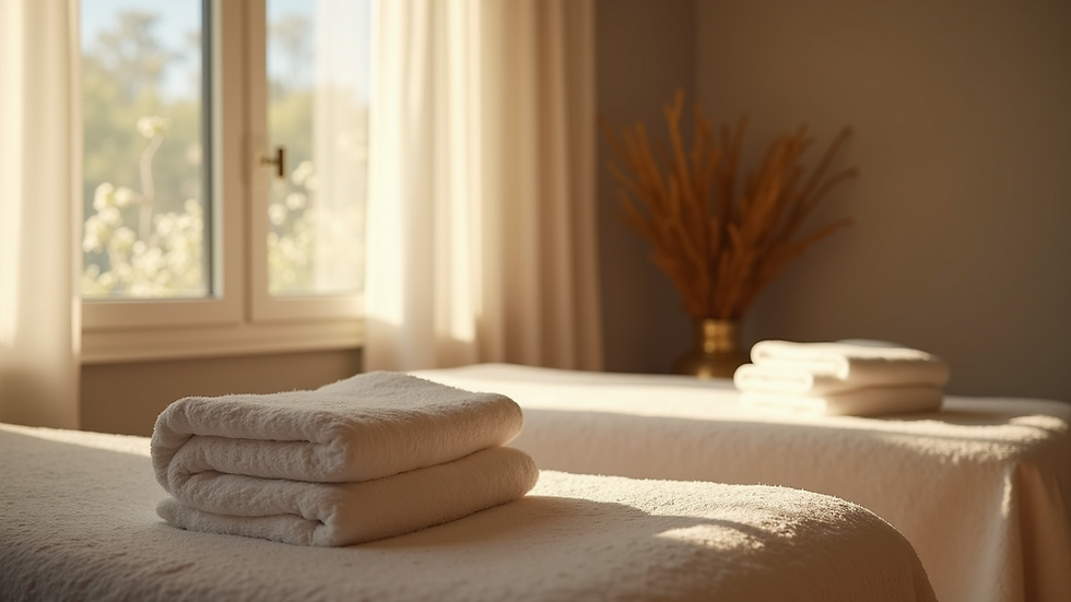 Vista de un ambiente relajante para masajes eróticos