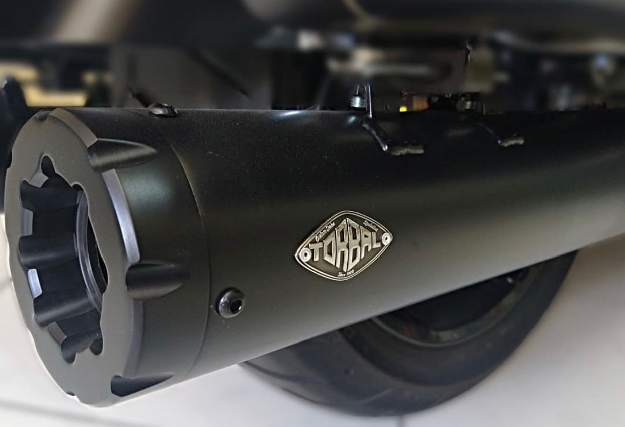 ponteira touring de 2017 a 20203”1/2 terminal cromado ou preto alumínio