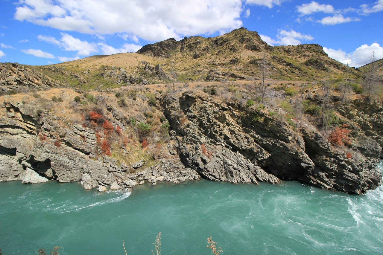 Leisteen langs Kawarau River