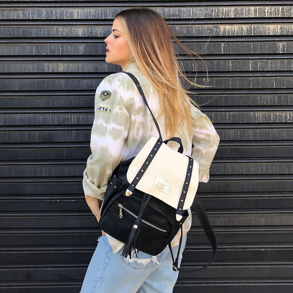 Miniatura: Mochila Syra [negro y crudo]