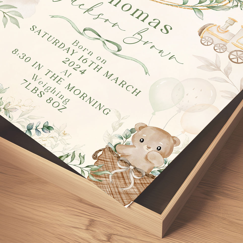 Thumbnail: Personalised New Baby Print | Neutral Bears