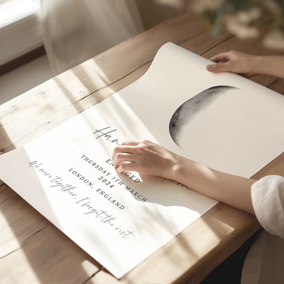 Thumbnail: Personalised Engagement Moon Phase Print