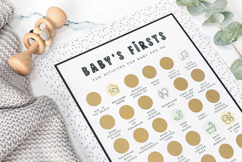 Thumbnail: Baby’s Firsts  Scratch Poster - Fun Activities For Baby and Me | Monochrome