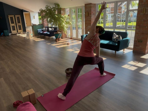 Morven Hamilton practising yoga at 200 hour yoga training venue The Phoenix Studio