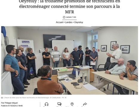 Oeyreluy : la troisième promotion de techniciens en électroménager connecté termine son parcours à la MFR