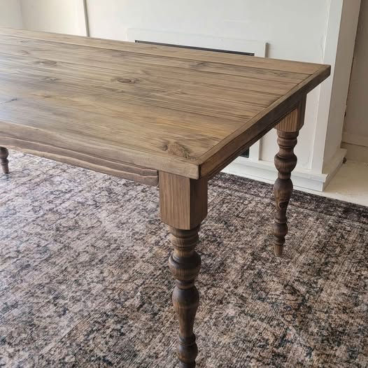 Thumbnail: Traditional Spindle Dining Table w/ Upgraded Trim and Planed Top