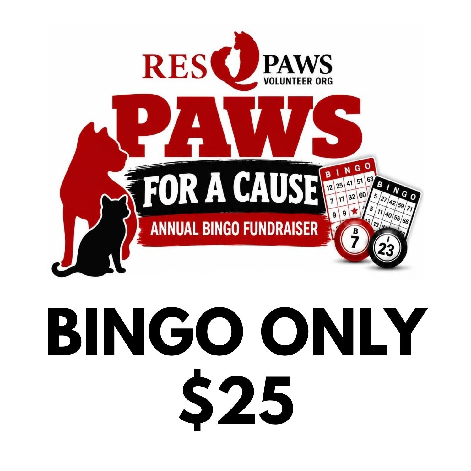 Paws for a Cause - Bingo Only