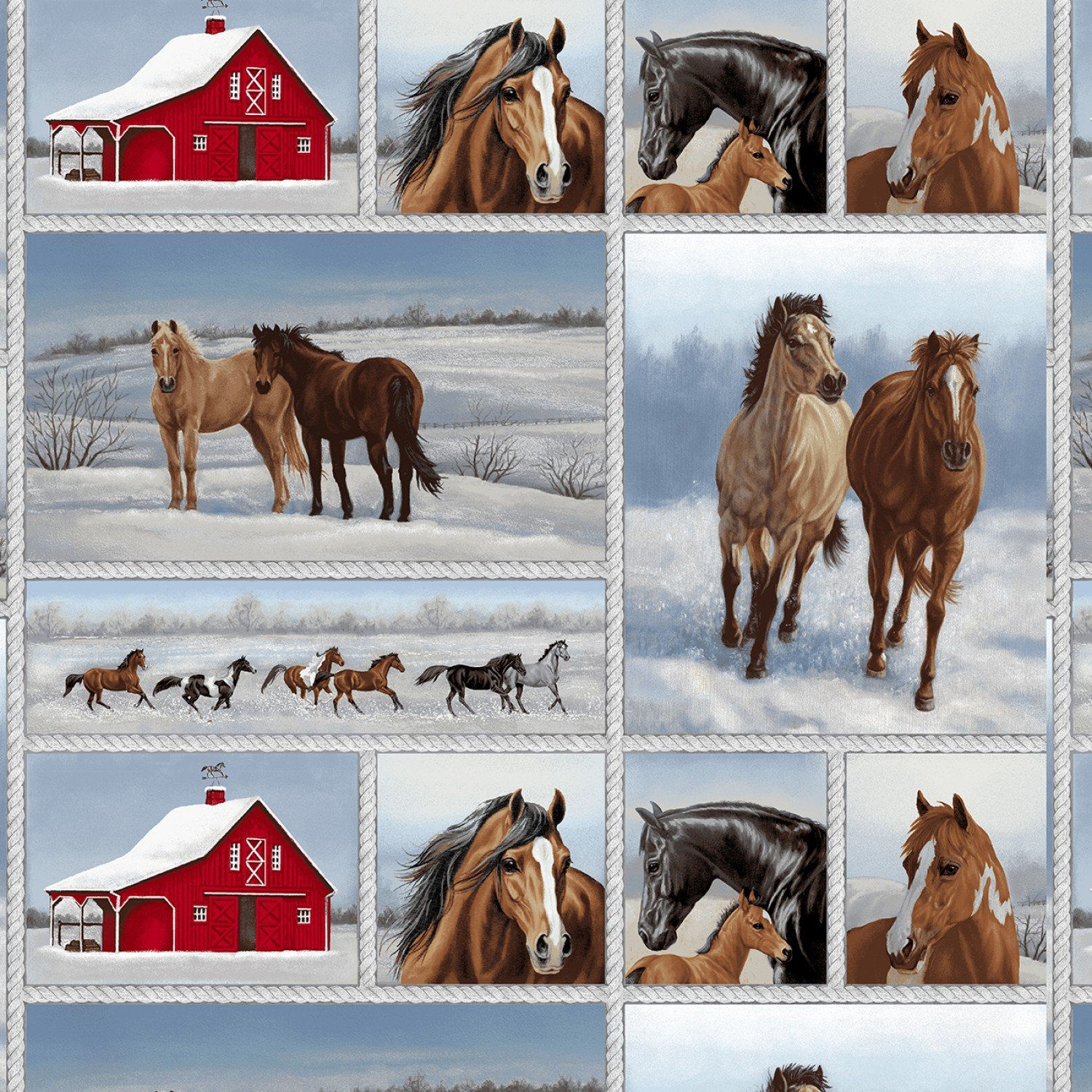 Studio E - Horse Whisperer, Multi Patchwork Panel