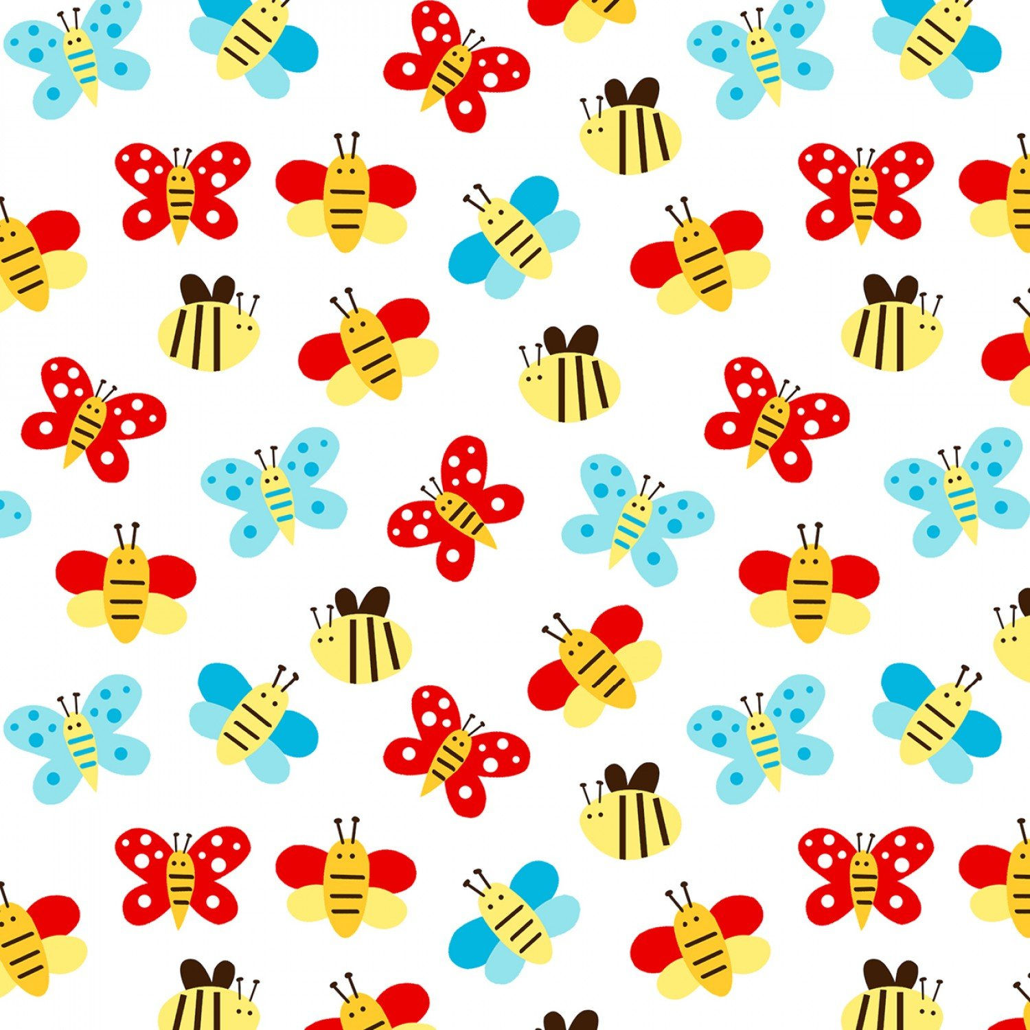 Studio E - Play All Day - Chubby Butterfly Allover, Multi/White