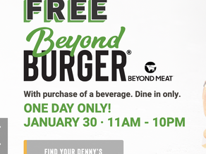 FREE Beyond Meat Burger at Denny's - Today Only