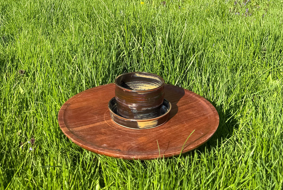 Thumbnail: Small planters with drip tray (speckles, pink, brown)