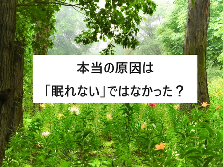 本当の原因は、「眠れない」のではなかった!?