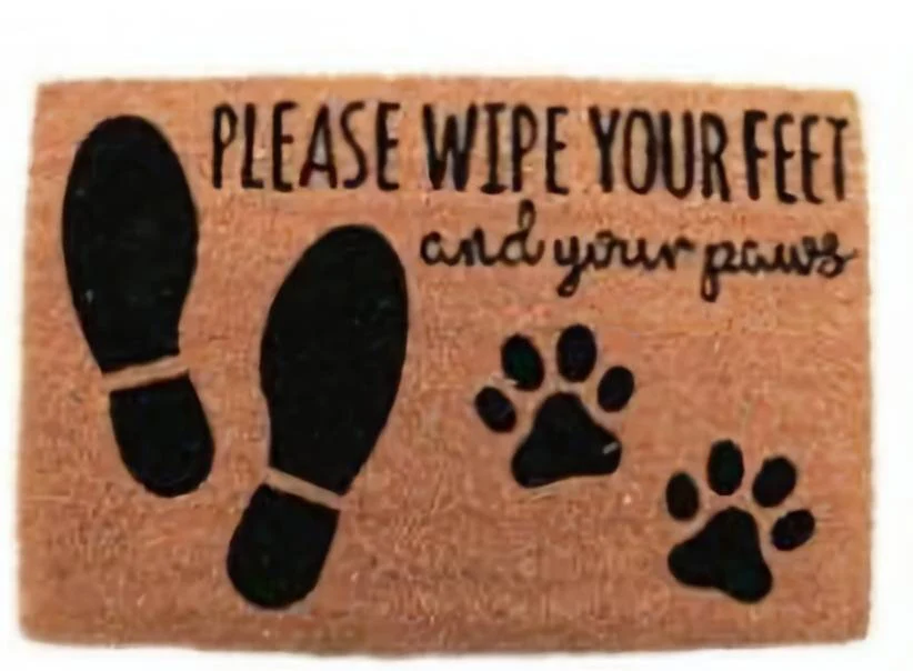 Paw Prints Natural Coir Doormats 40 x 60 cm Adorable Prints and Texts