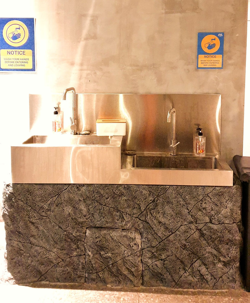 Wash sinks and good hygiene at Just Farms Tropicana Gardens Mall