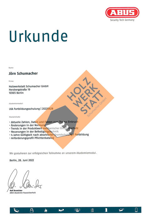 Zertifikat: ABUS LKA Einbruch