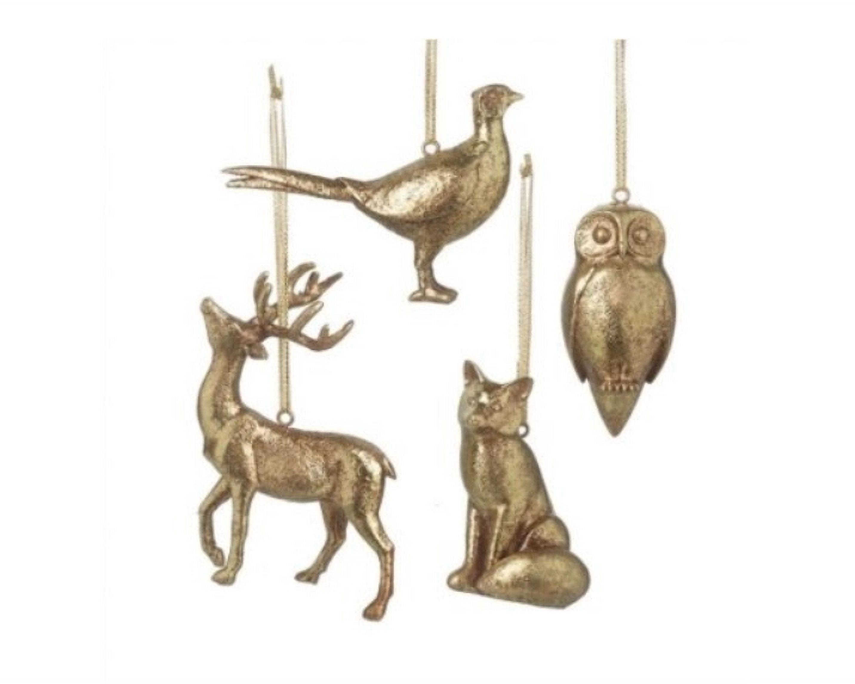Gold Animal Hanging Christmas Tree Decorations