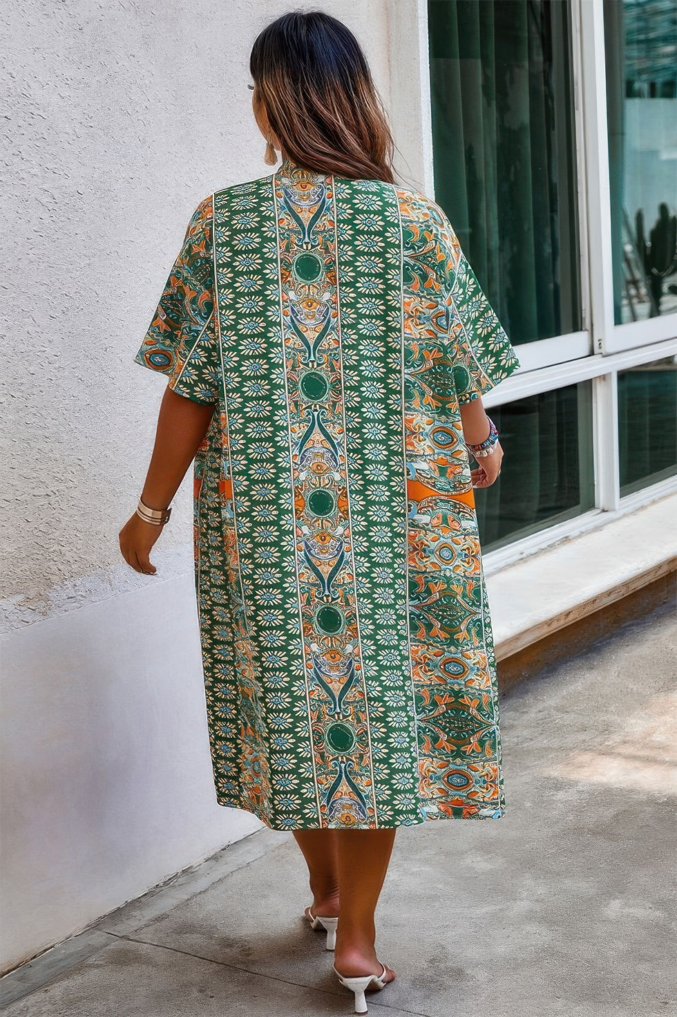 Thumbnail: Plus Size Two Pieces Printed Elastic Waist Sets