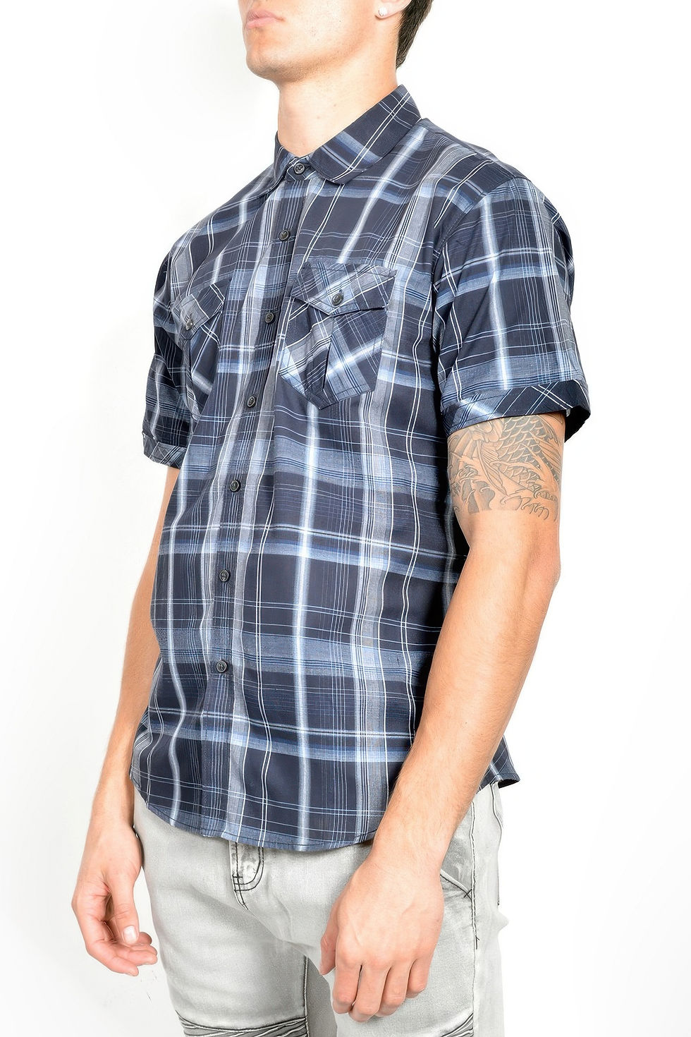 Thumbnail: Men's Casual Short Sleeve Plaid Shirts