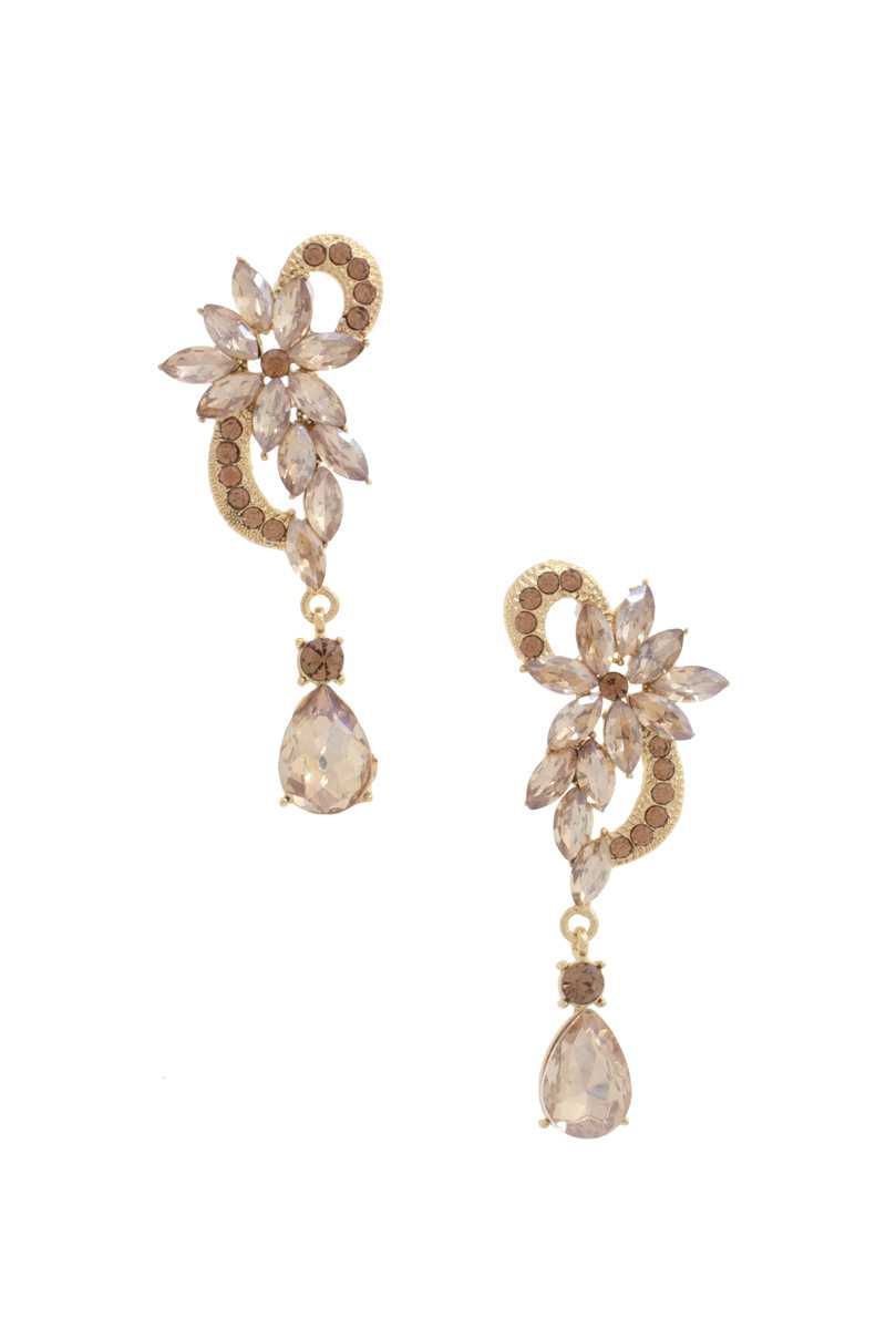 Thumbnail: Flower Rhinestone Dangle Earring