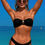 Thumbnail: Solid Color Metal Decor Strapless Bikini Swimsuit