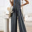 Thumbnail: Solid Wide Leg Pocketed Shoulder Tie Overalls
