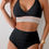 Thumbnail: Two Pieces Elastic Band Halter Ruched Bikini