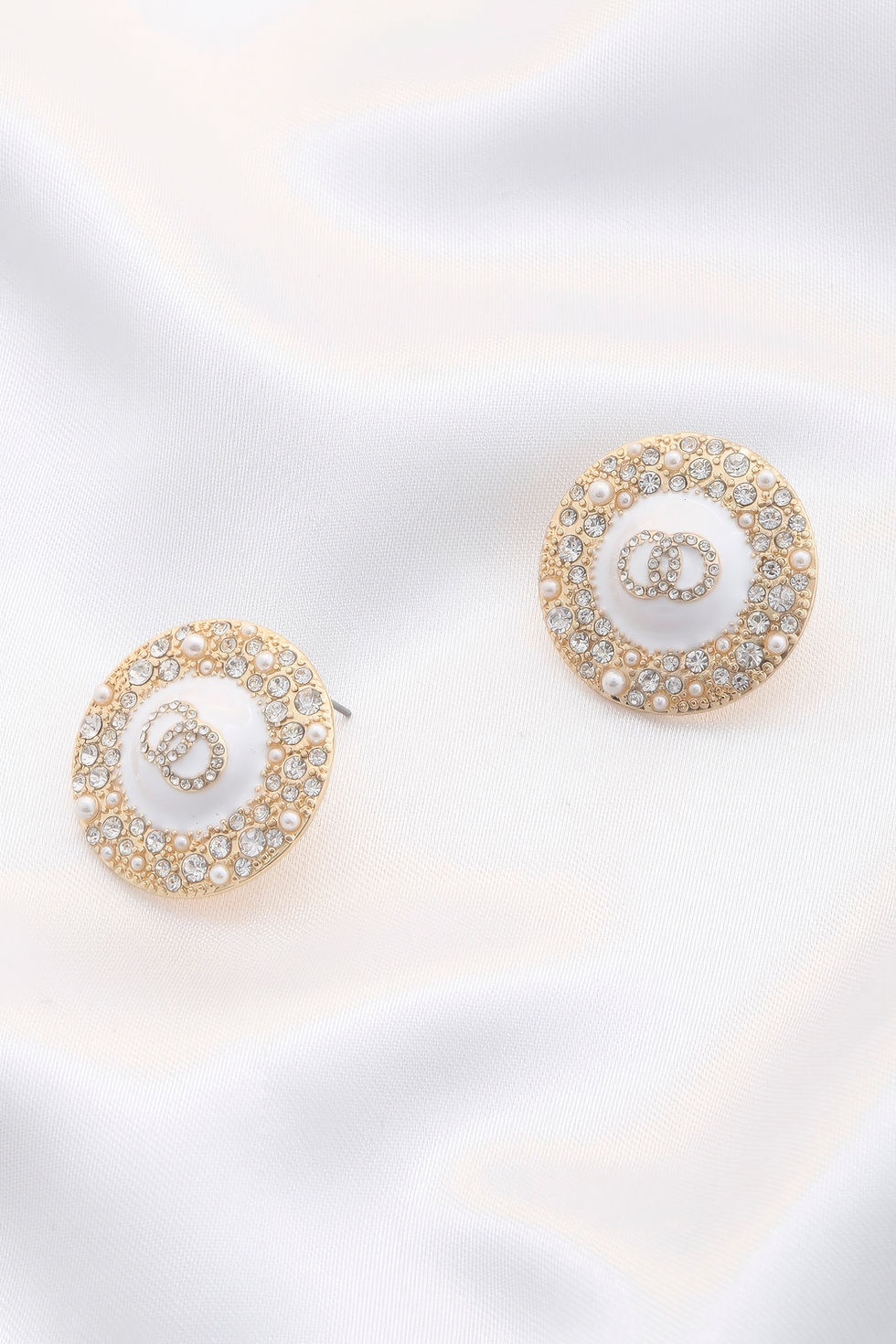 Thumbnail: Double Circle Round Metal Earring