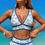 Thumbnail: Two Pieces V Neck Bikini Brief Bottom Swimsuit