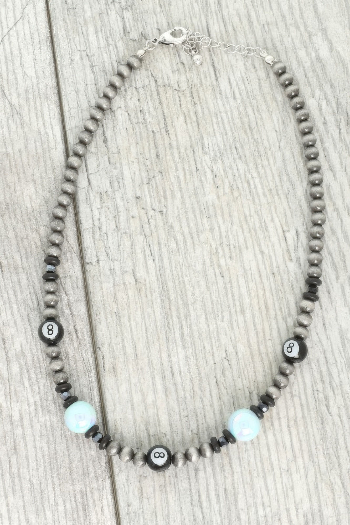 Western Theme 8 Ball Beaded Necklace