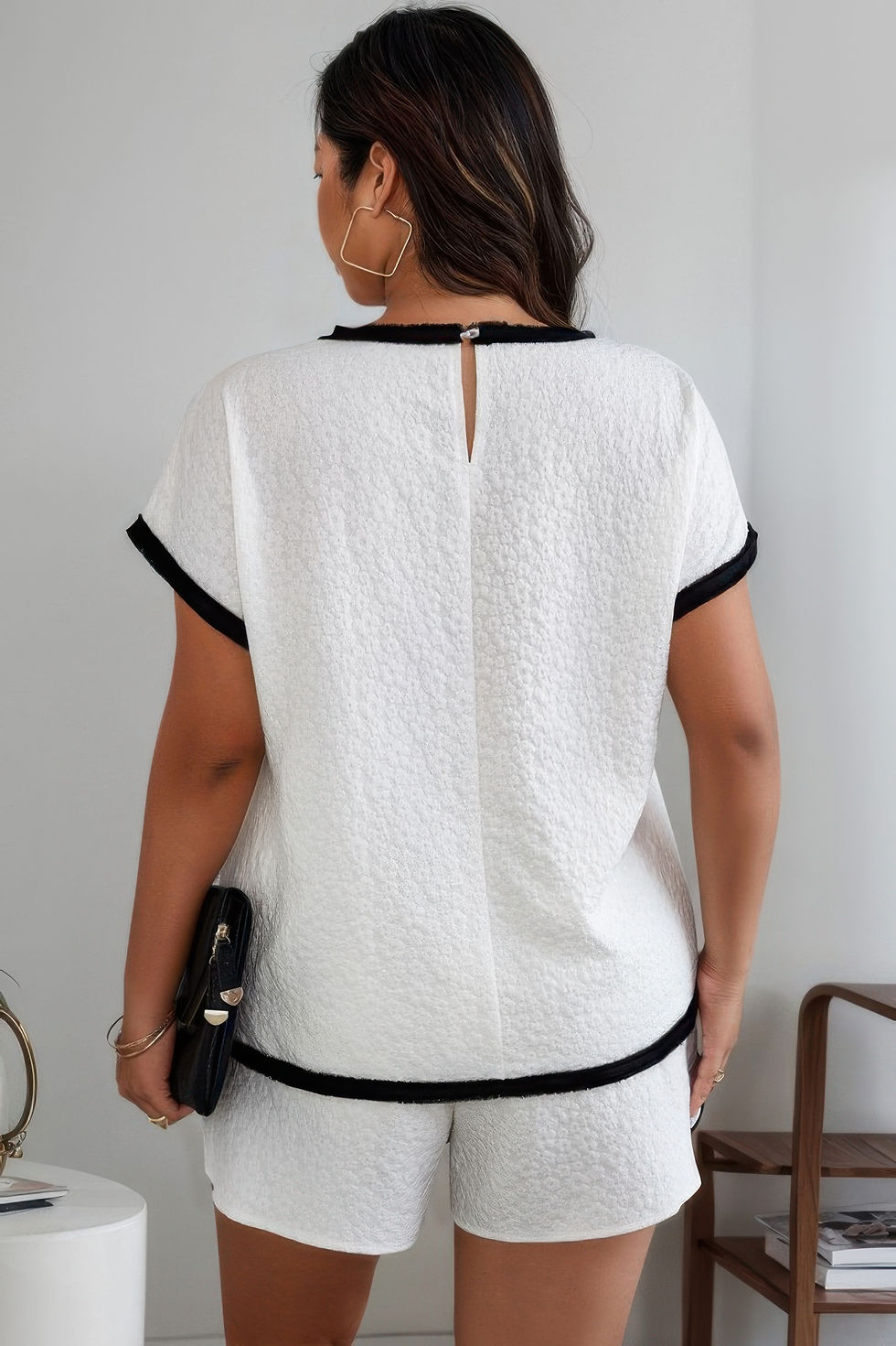 Thumbnail: Plus Size Two Pieces Pocket Elastic Waist Sets