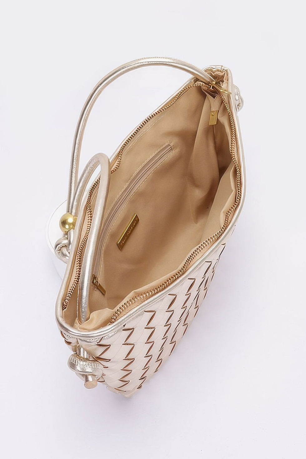 Thumbnail: Faux Leather Braided Wrist And Shoulder Bag