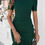 Thumbnail: Round Neck Solid Wrap Bodycon Ruffle Hem Dress