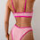 Thumbnail: Two Pieces Pleated Cut Out High Cut Bikini