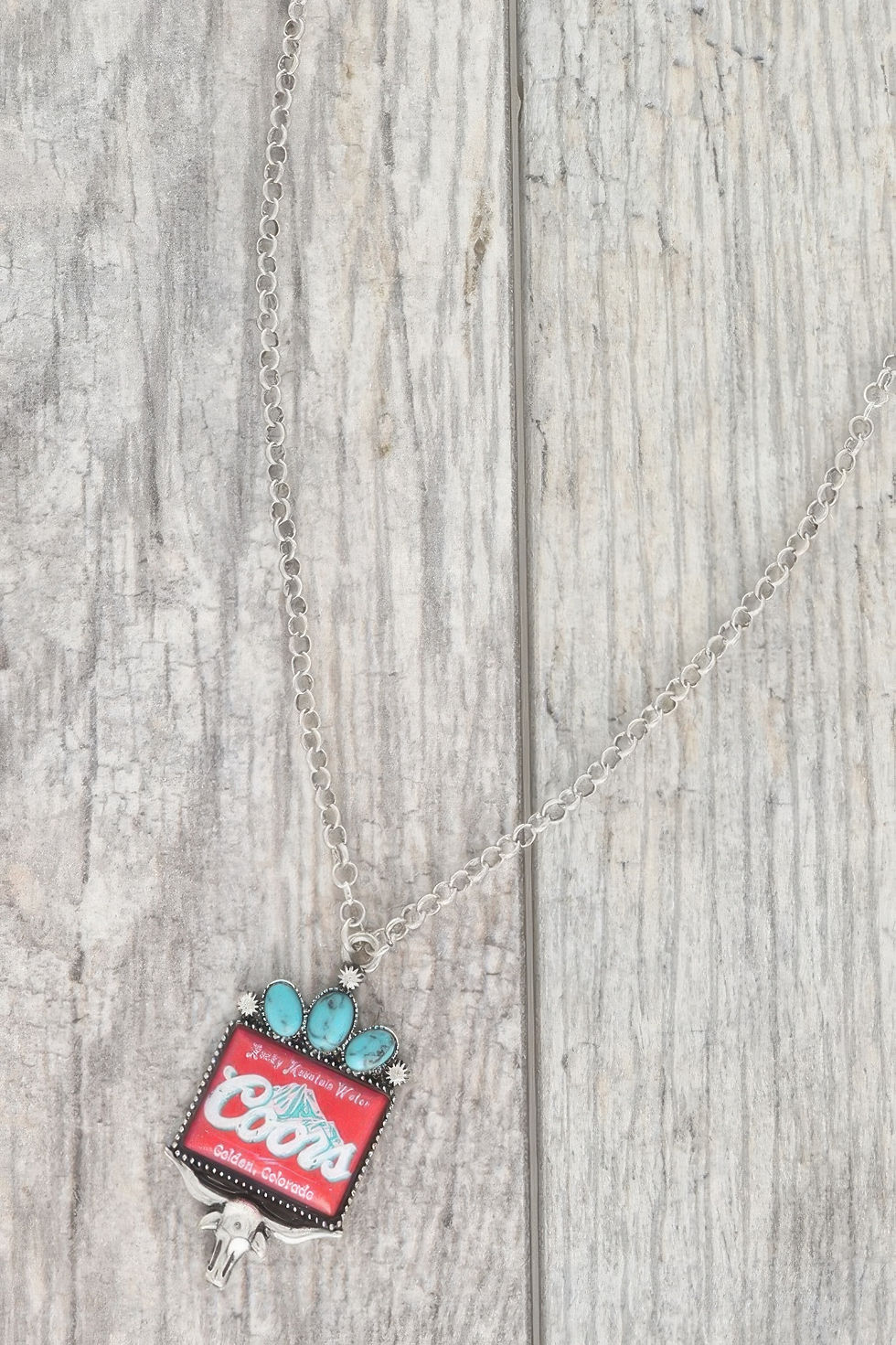 Western Longhorn Coors Water Pendant Necklace