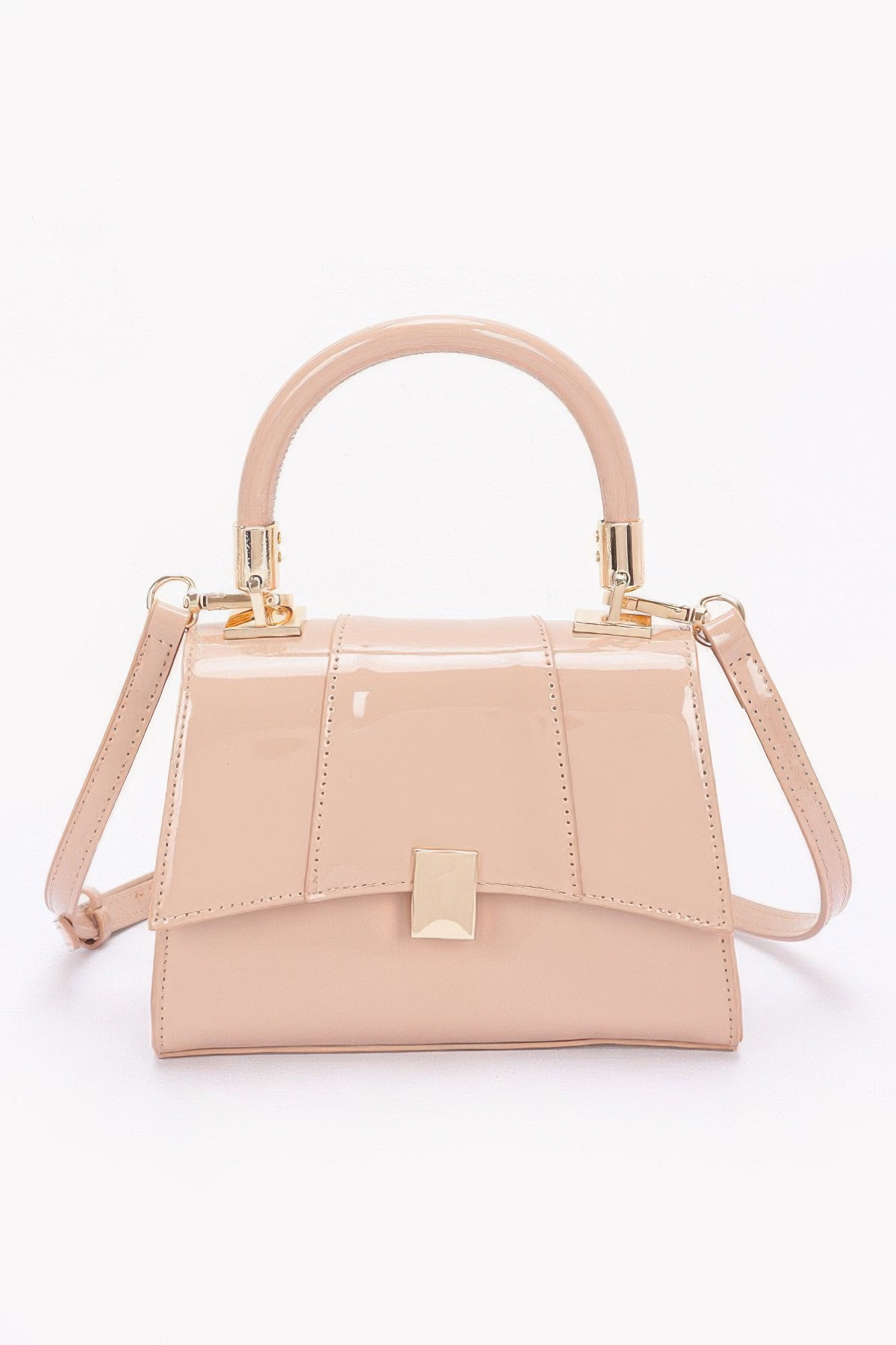 Enamel Flap Crossbody Bag 
