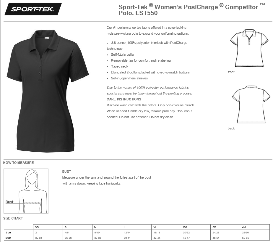 Thumbnail: Paul Revere Ladies Cut Performance Polo (LST550)