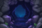 Game background with a cave entrance at night with a purple light illuminating from inside