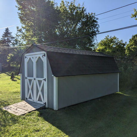 Shingled and completed shed roof. 