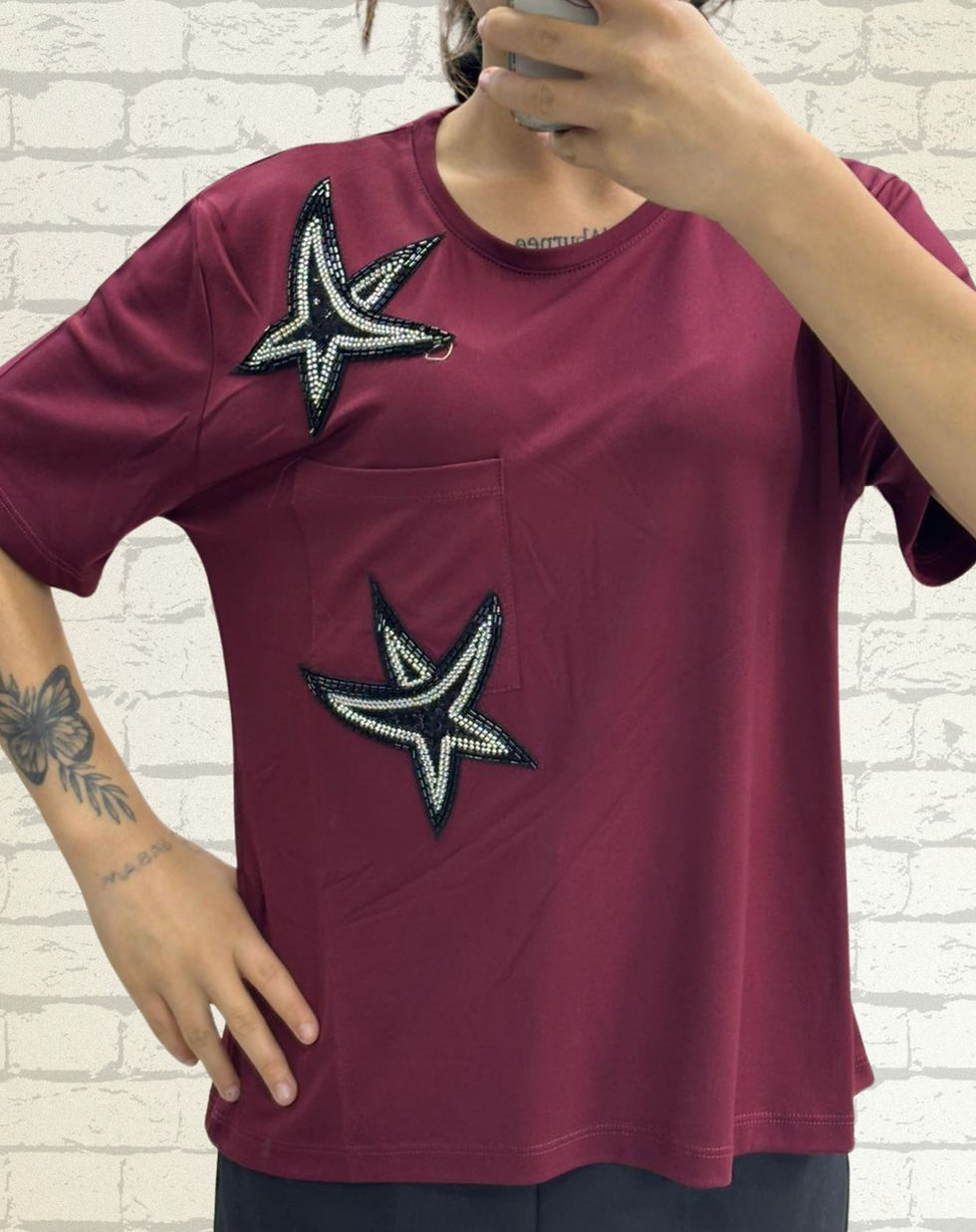 Thumbnail: 🌸Yıldız Taşlı Premium Modal T-Shirt