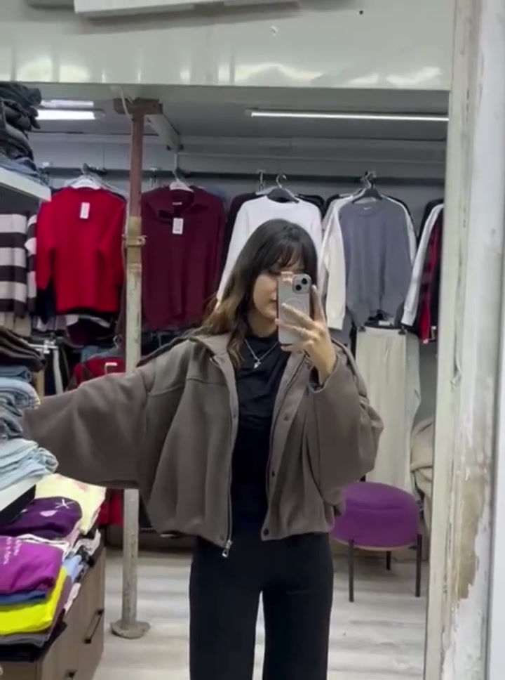 الصورة المصغرة: Nubuk dokulu Oversize Bomber