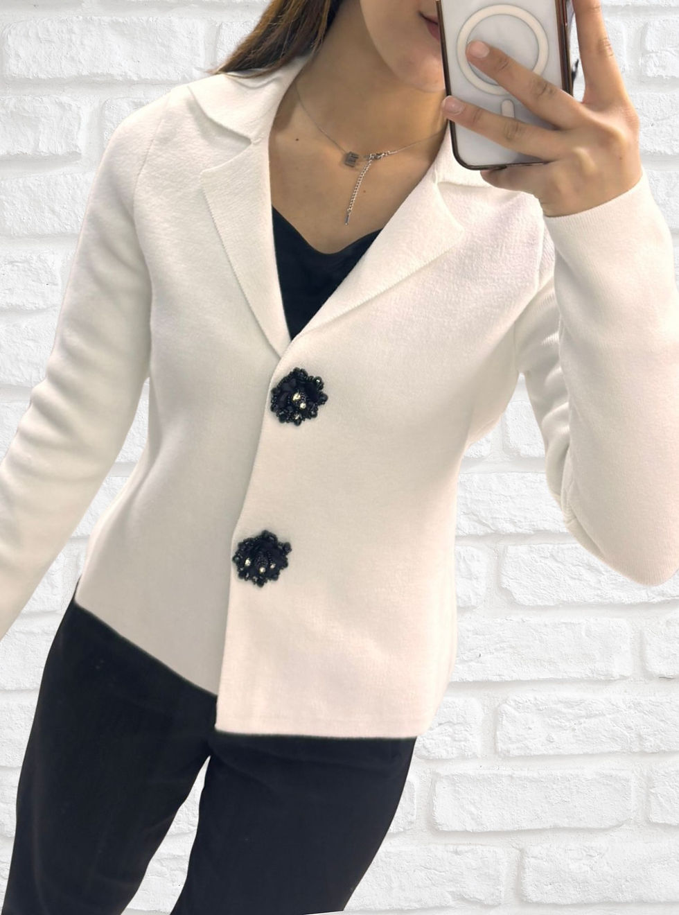 الصورة المصغرة: Premium Triko Taşlı Detaylı Blazer Ceket