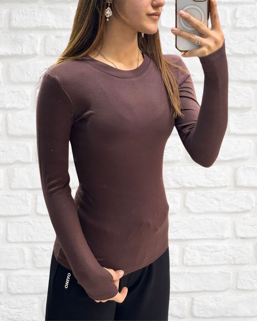 Thumbnail: Parmak geçmeli sıfır yaka modal body