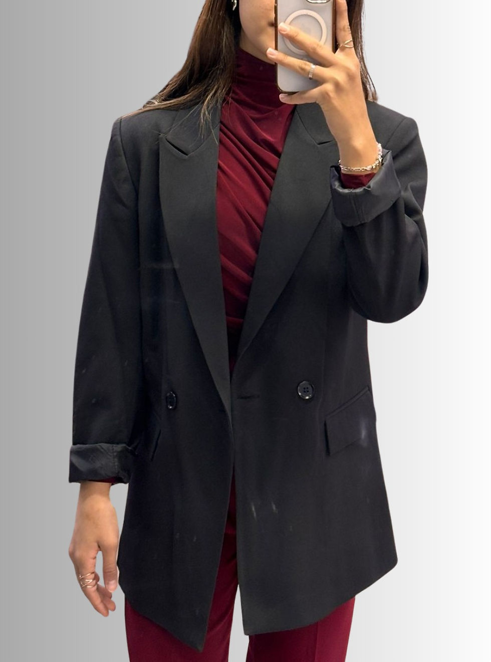 Thumbnail: 🌸Çift Düğme Astarlı Rahat Kalıp Blazer