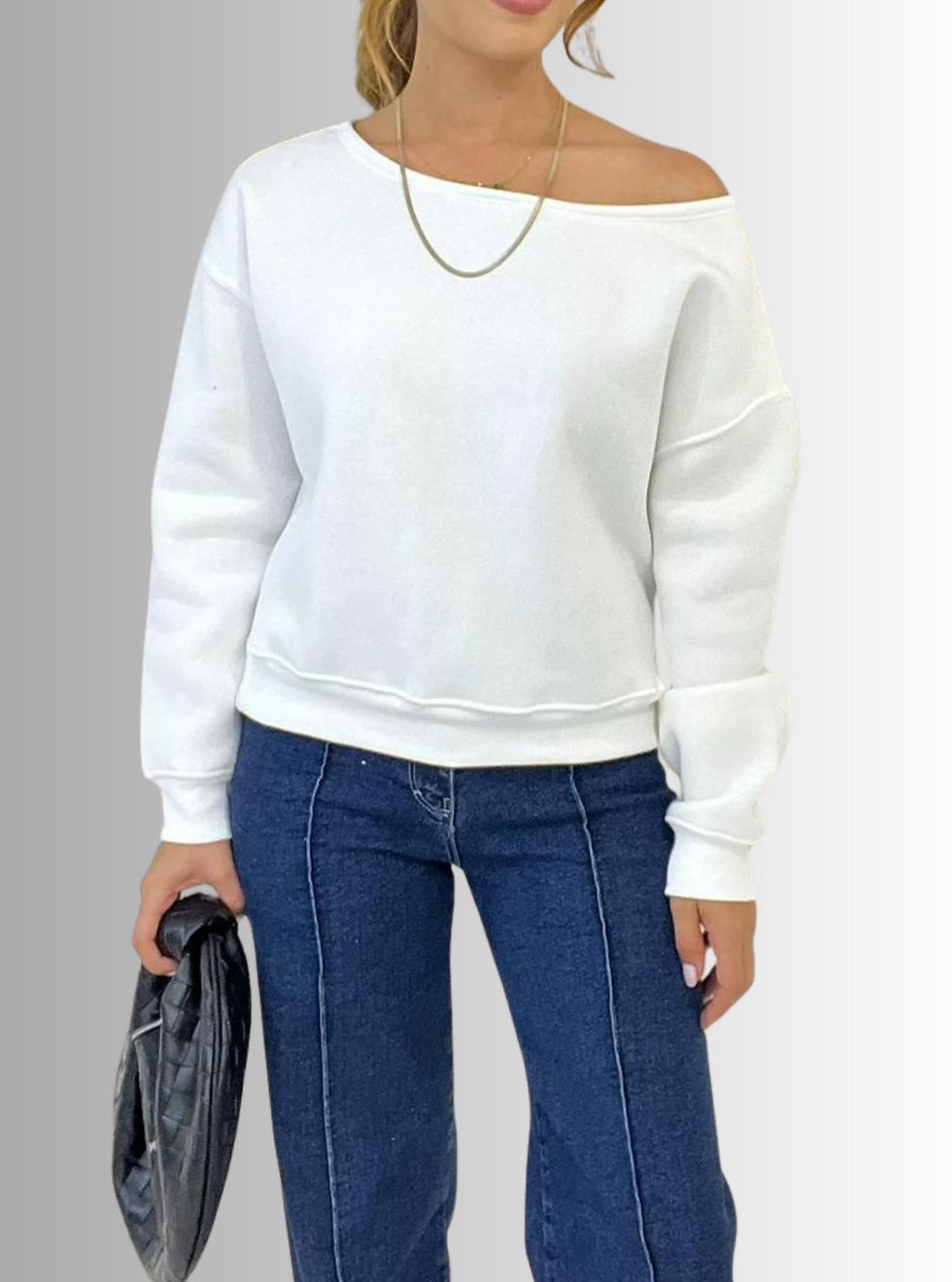 Thumbnail: 🌸Kayık Yaka 3 İplik Şardonlu SweatShirt