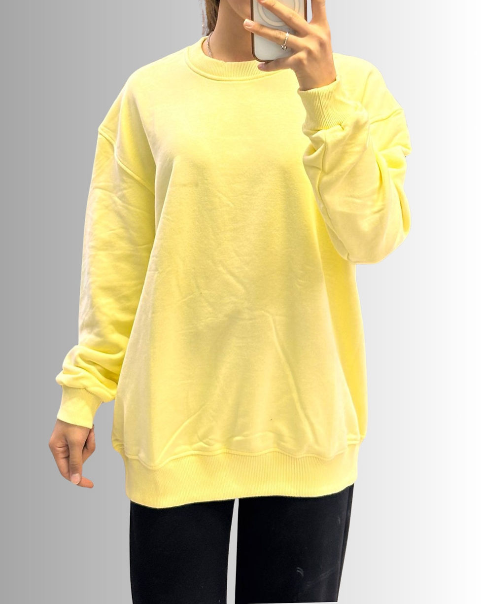 الصورة المصغرة: 🌸3 İplik Şardonsuz Rahat Kalıp Sweatshirt 